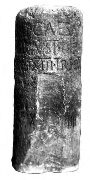 Il cippo rinvenuto a Vendoglio, recante il miglio XXVIIII o XXXXIIII da Concordia